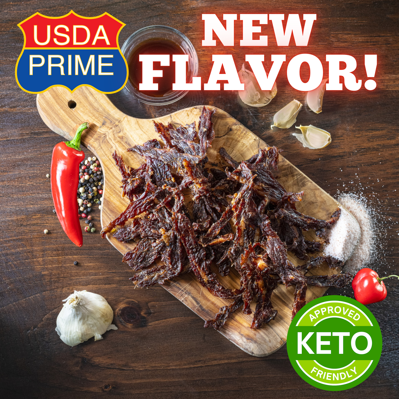 Gourmet SPICY Roasted Garlic Beef Jerky