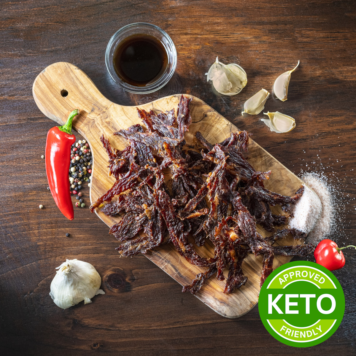 Gourmet Flank SPICY Roasted Garlic Beef Jerky by Matt-Hat Jerky