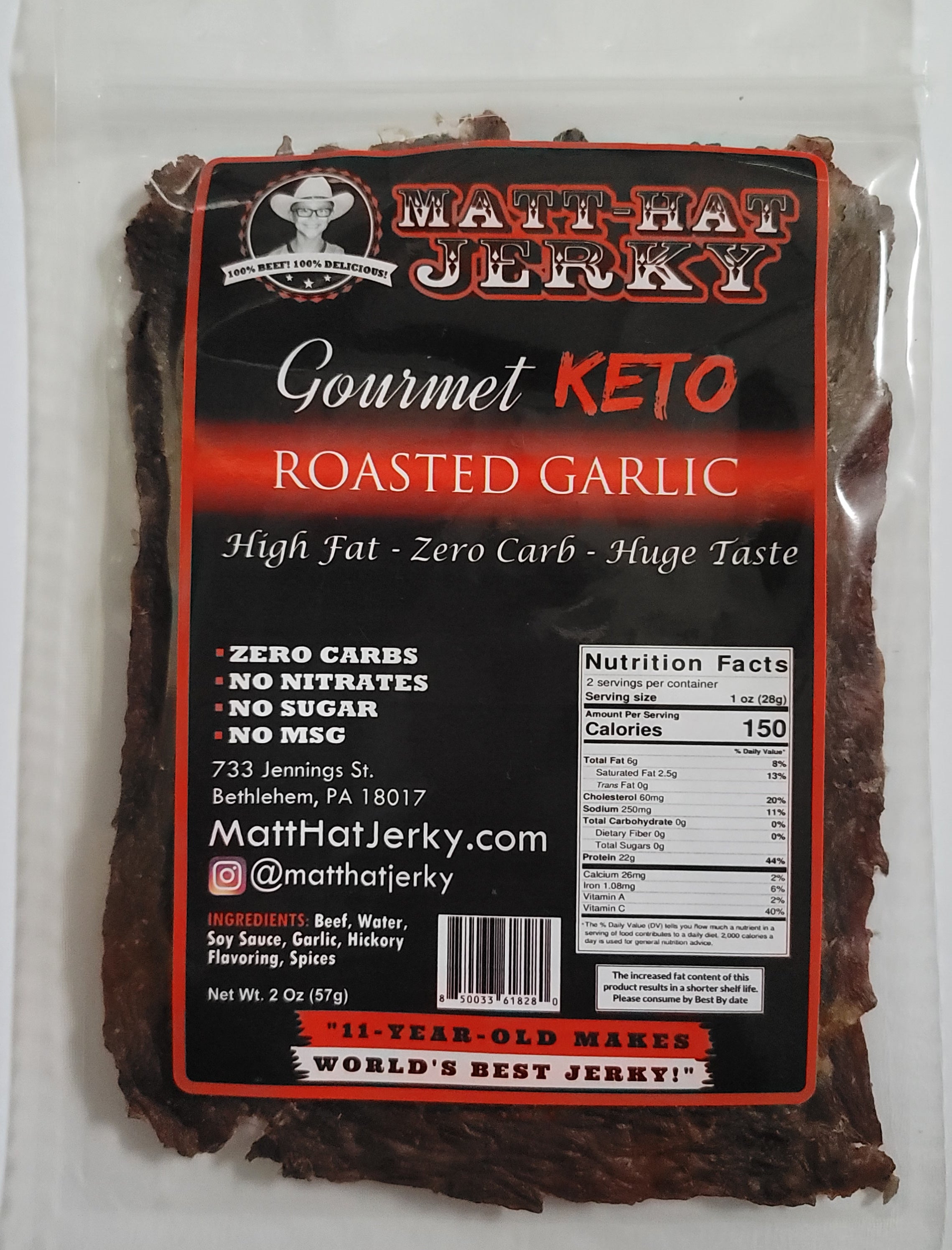 Gourmet SPICY Roasted Garlic Beef Jerky