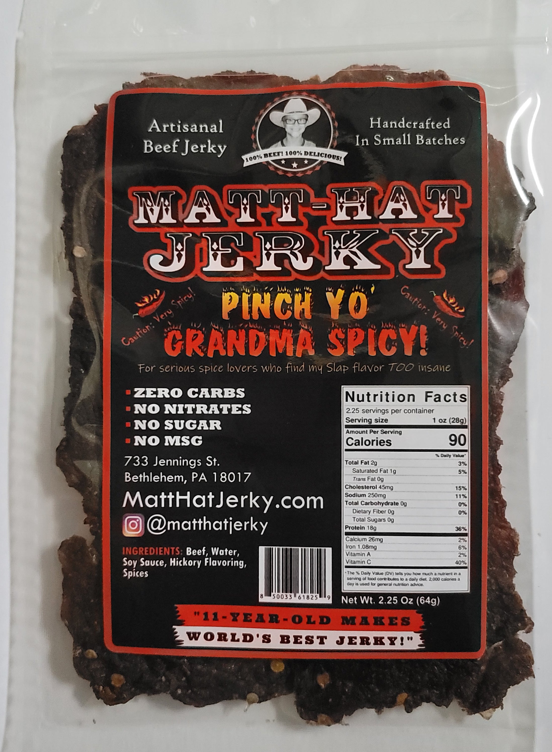 Pinch Yo' Grandma Spicy Beef Jerky